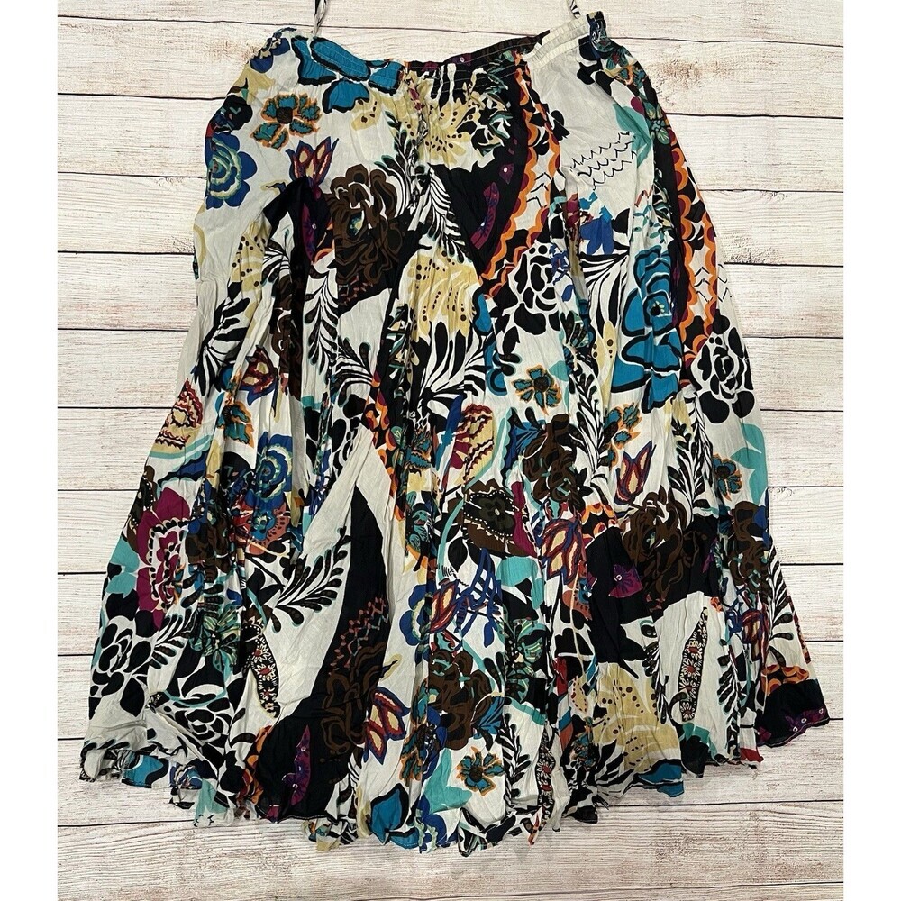 NWT Grace Elements bohemian maxi skirt vibrant, multi-colored floral Medium $68